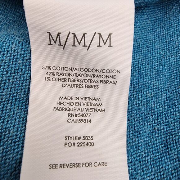 Cabi Hop To Hoodie Sweater Women Medium Blue Pullover Cotton Blend Casual V Neck - Picture 9 of 10